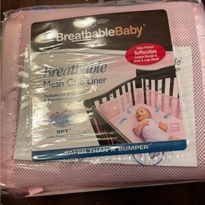 Mesh crib liner pink